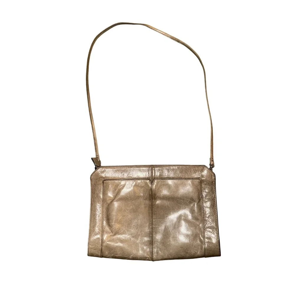 Hobo International Crossbody Bag Womens Small‎ Metallic Bronze Leather Boho